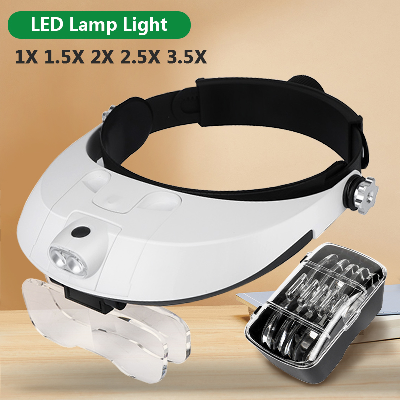 Electronics Repair Glasses - Lupa de diadema LED, lupas profesionales