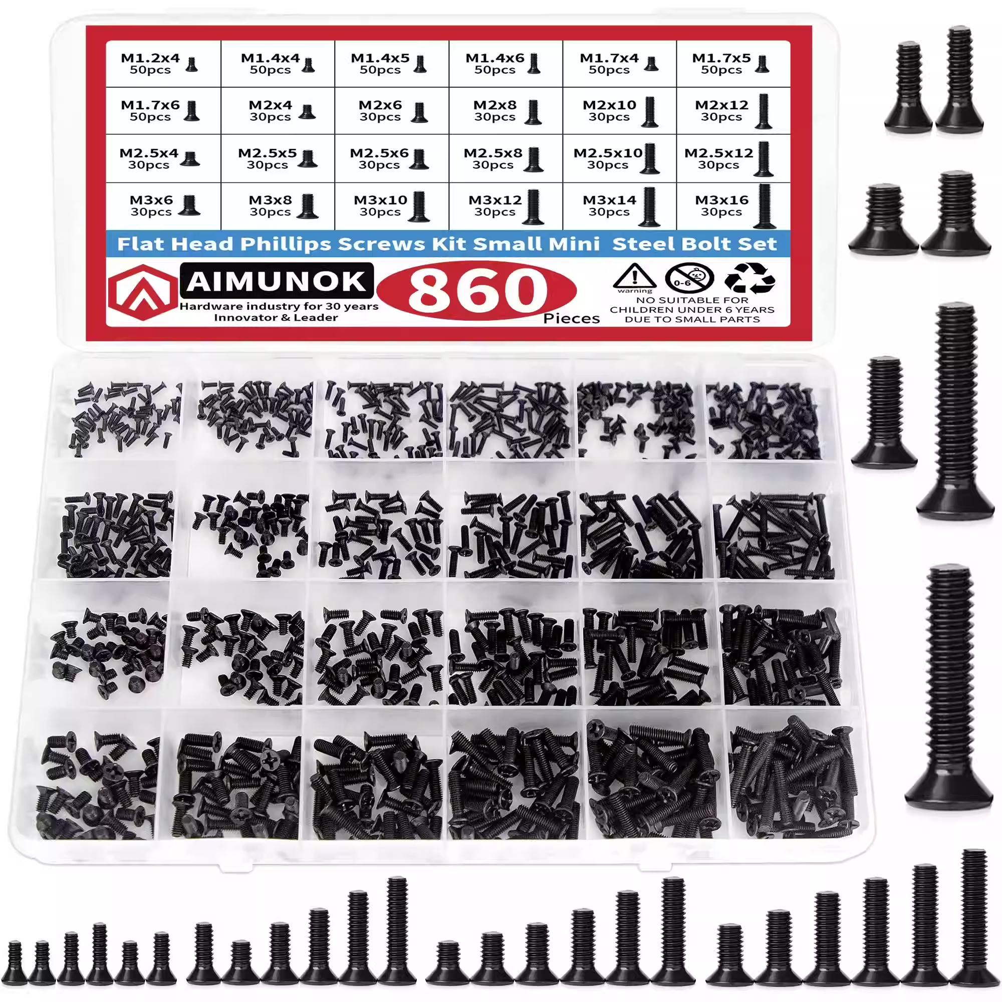 Electronics Repair Glasses - Kit de Surtido de 860 Tornillos