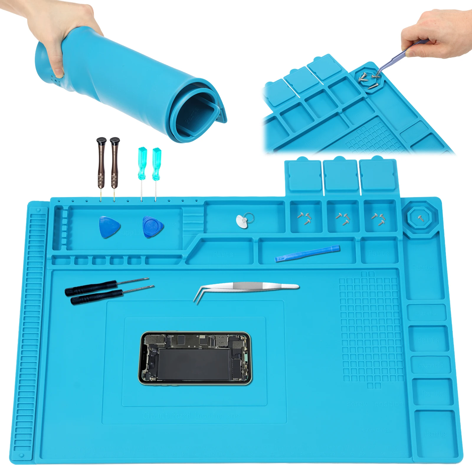 Electronics Repair Mat - Alfombrilla de Silicona para Soldar de