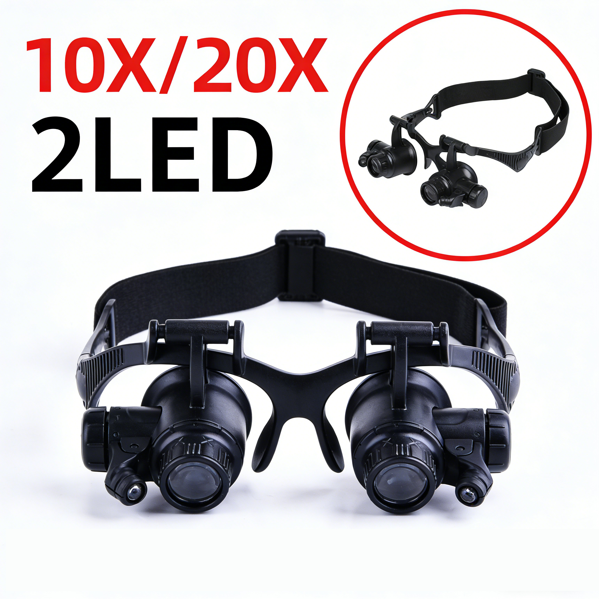 Electronics Repair Glasses - Lupa de diadema con 2 luces