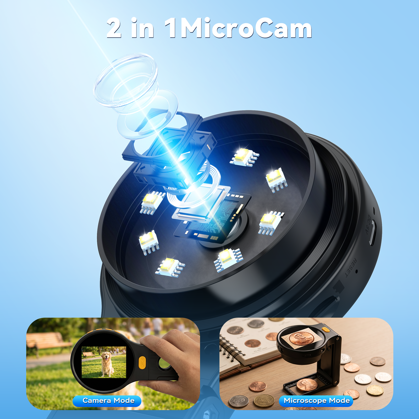 Microscopio digital 2 en 1 con - Electronics Repair Glasses reseña y precio