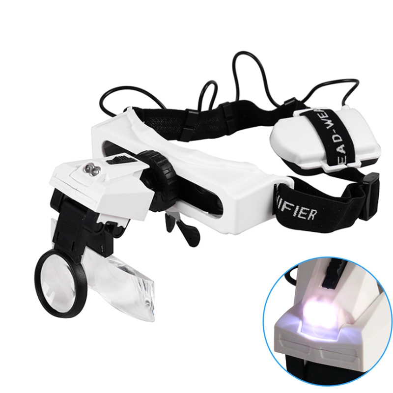 Lupa de diadema iluminada con  - Electronics Repair Glasses reseña y precio