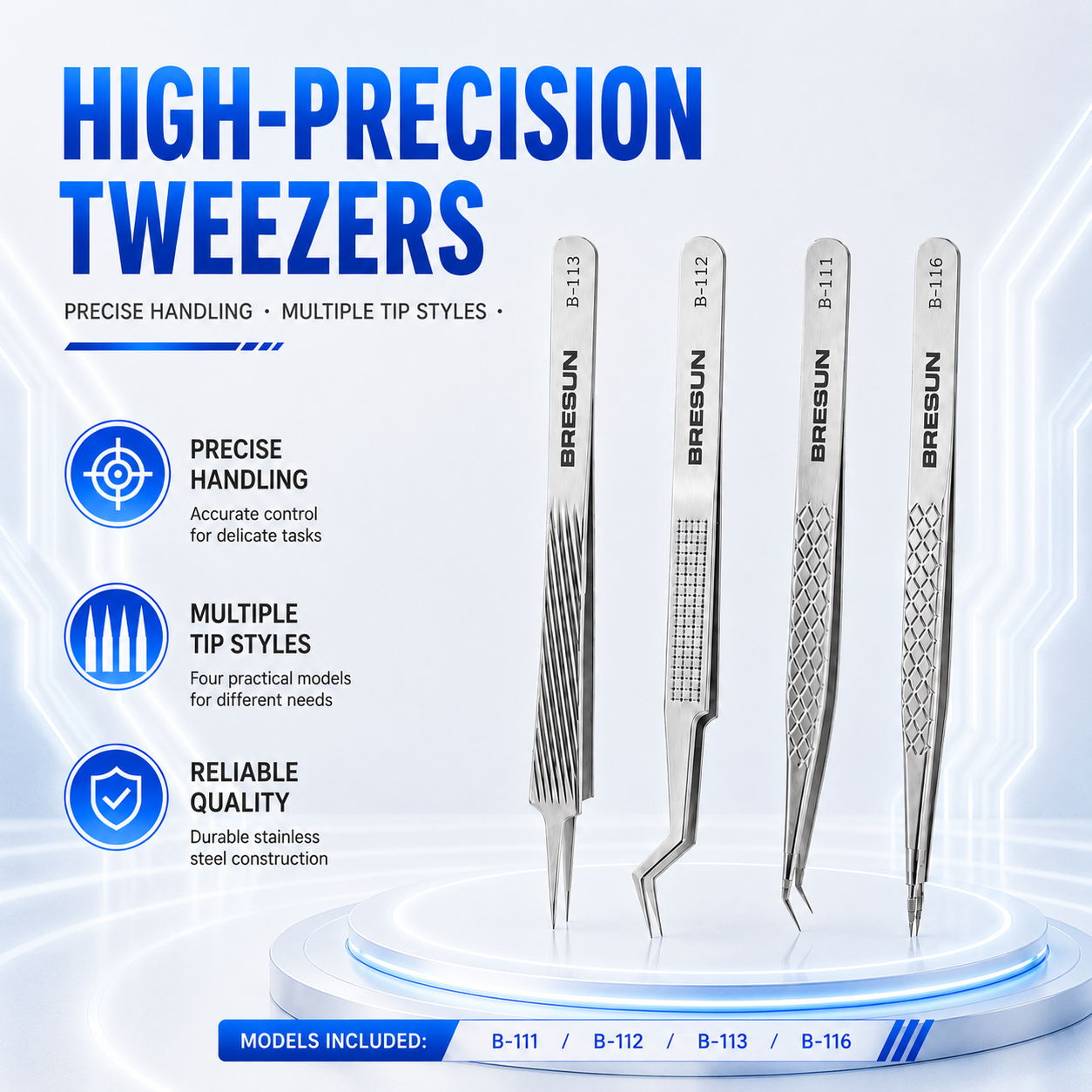 Juego de Pinzas de Alta Precis - Smd Tweezer Set reseña y precio