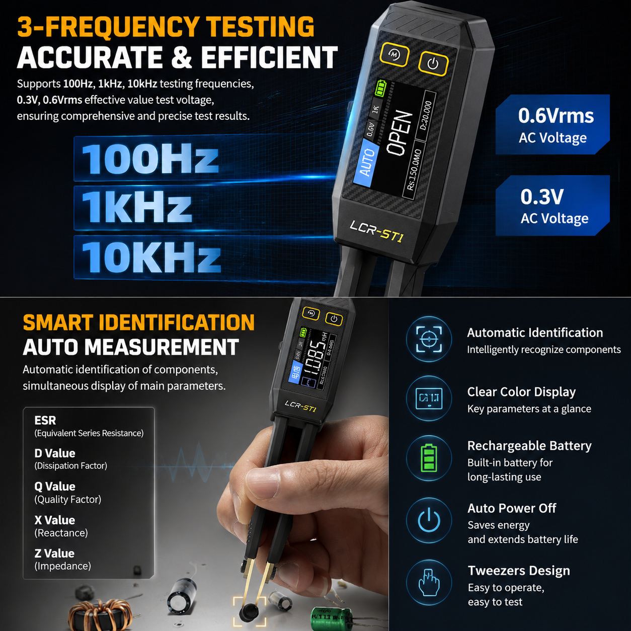 FNIRSI LCR-ST1 Mini Pinza Inte - Smd Tweezer Set reseña y precio