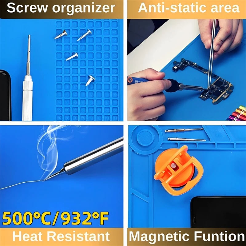 Estera de soldadura de silicon - Electronics Repair Mat reseña y precio