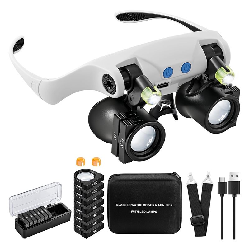 Lupas con luz LED ABUP, lupa m - Electronics Repair Glasses reseña y precio