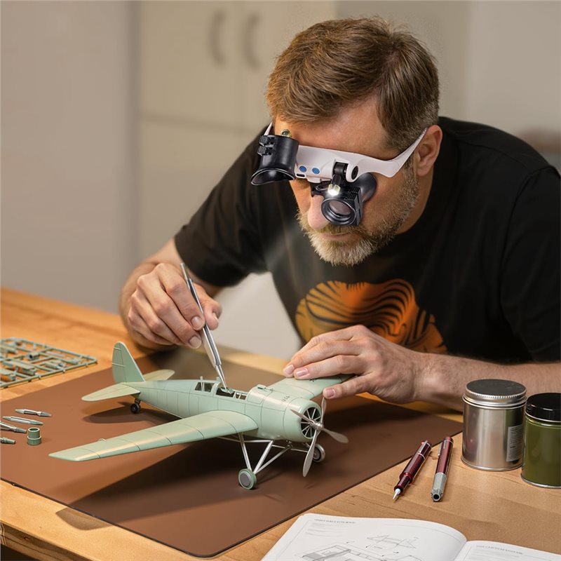 Lupas con luz LED ABUP, lupa m - Electronics Repair Glasses reseña y precio
