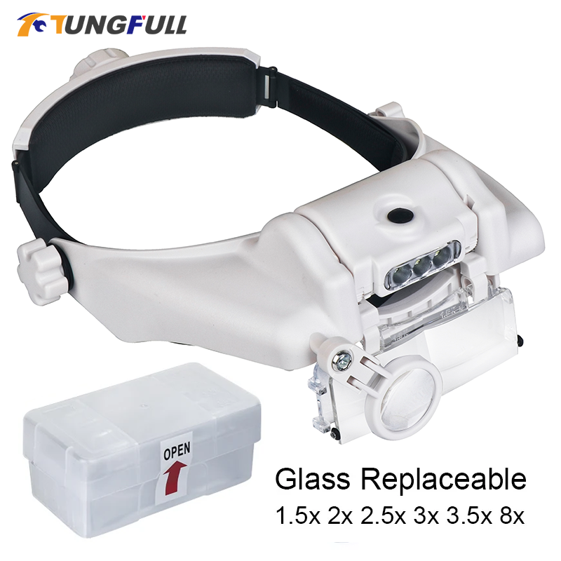 Lupa de diadema LED, lupas pro - Electronics Repair Glasses reseña y precio